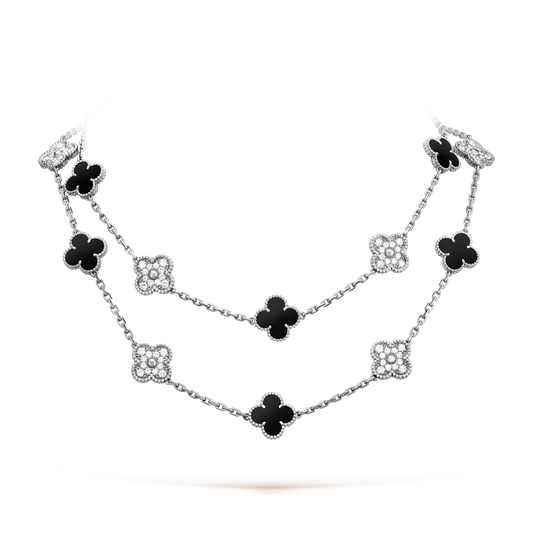 [AuraEcho]CLOVER 20 MOTIFS ONYX DIAMOND SILVER