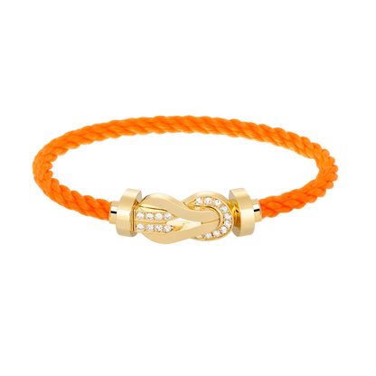 [AuraEcho]CHANCE LARGE 8 FIGURE BUCKLE HALF DIAMOND BRACELET GOLD