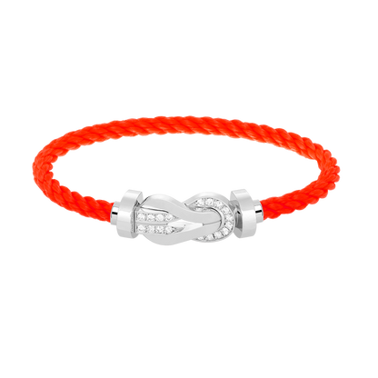 [AuraEcho]CHANCE LARGE 8 FIGURE BUCKLE HALF DIAMOND BRACELET SILVER