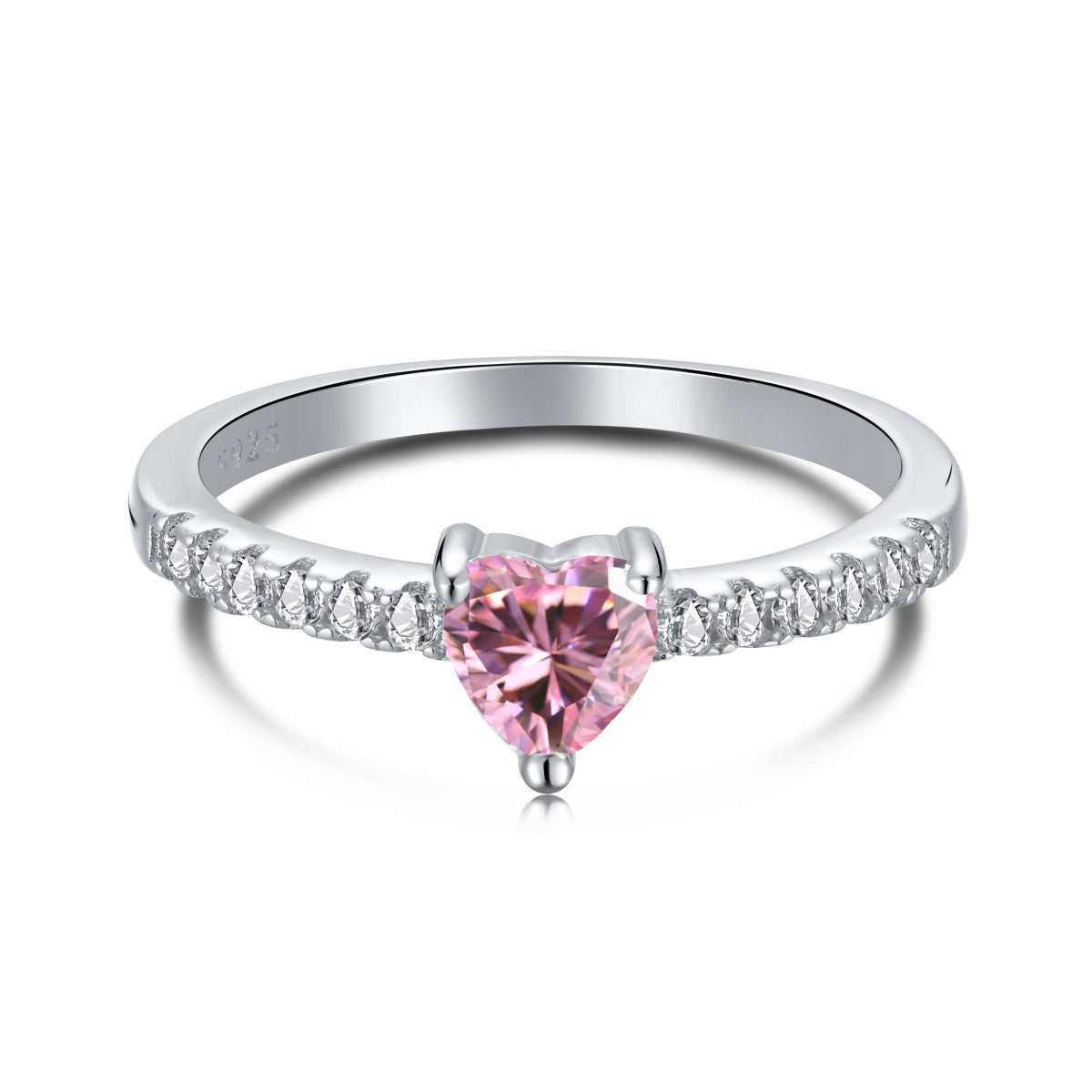 [AuraEcho]0.5 Carat CaratEternity Charming Heart Shape Lover Ring