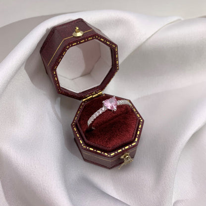 [AuraEcho]0.5 Carat CaratEternity Charming Heart Shape Lover Ring