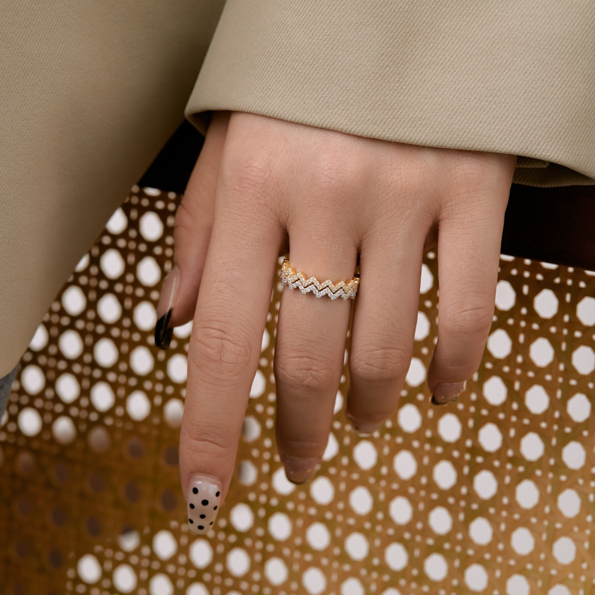 [AuraEcho]Delicate Enchanting Wave Shape Daily Ring