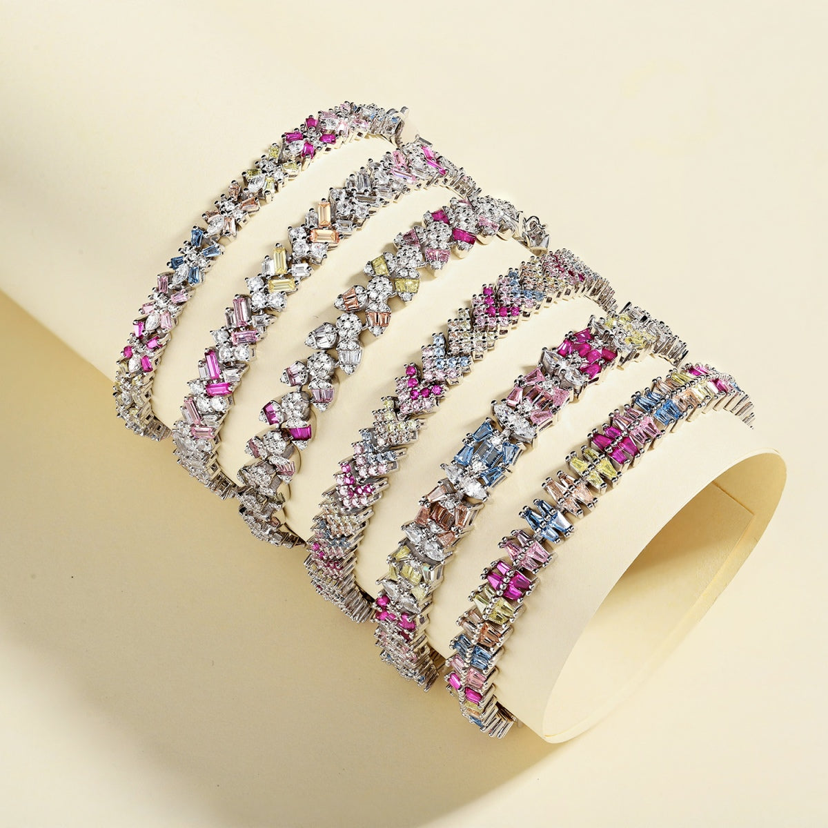 [AuraEcho]Delicate Colorful Multi Cut Party Bracelet