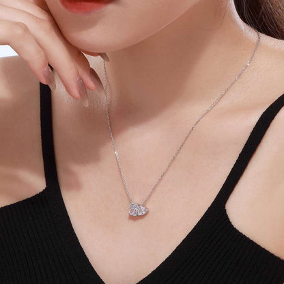 [AuraEcho]Dazzling Square & Heart Shape Necklace