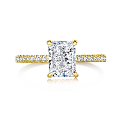 [AuraEcho]2.0 Carat Dazzling Sparkling Radiant Cut Party Ring