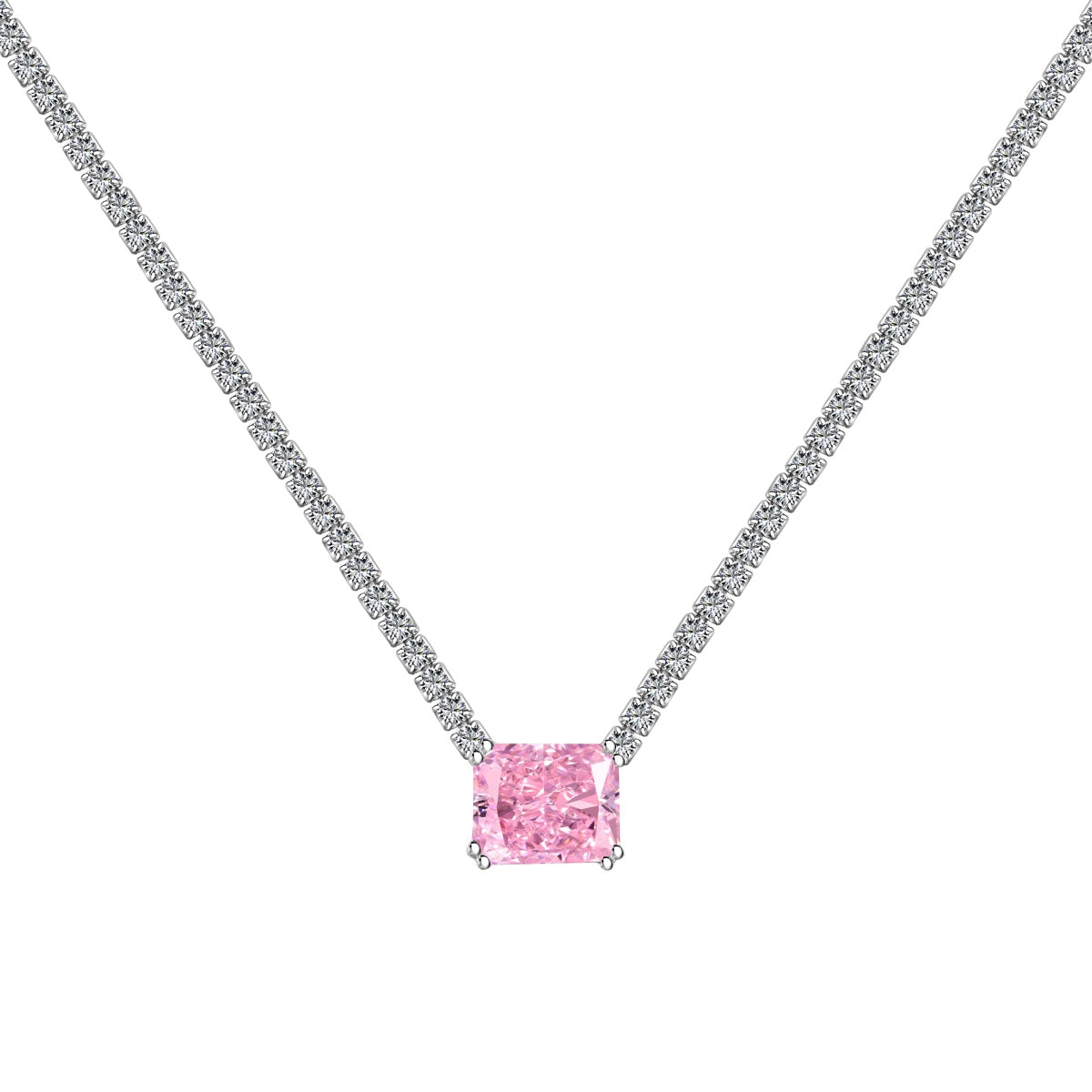 [AuraEcho]4.0 Carat Elegant Radiant Cut Necklace