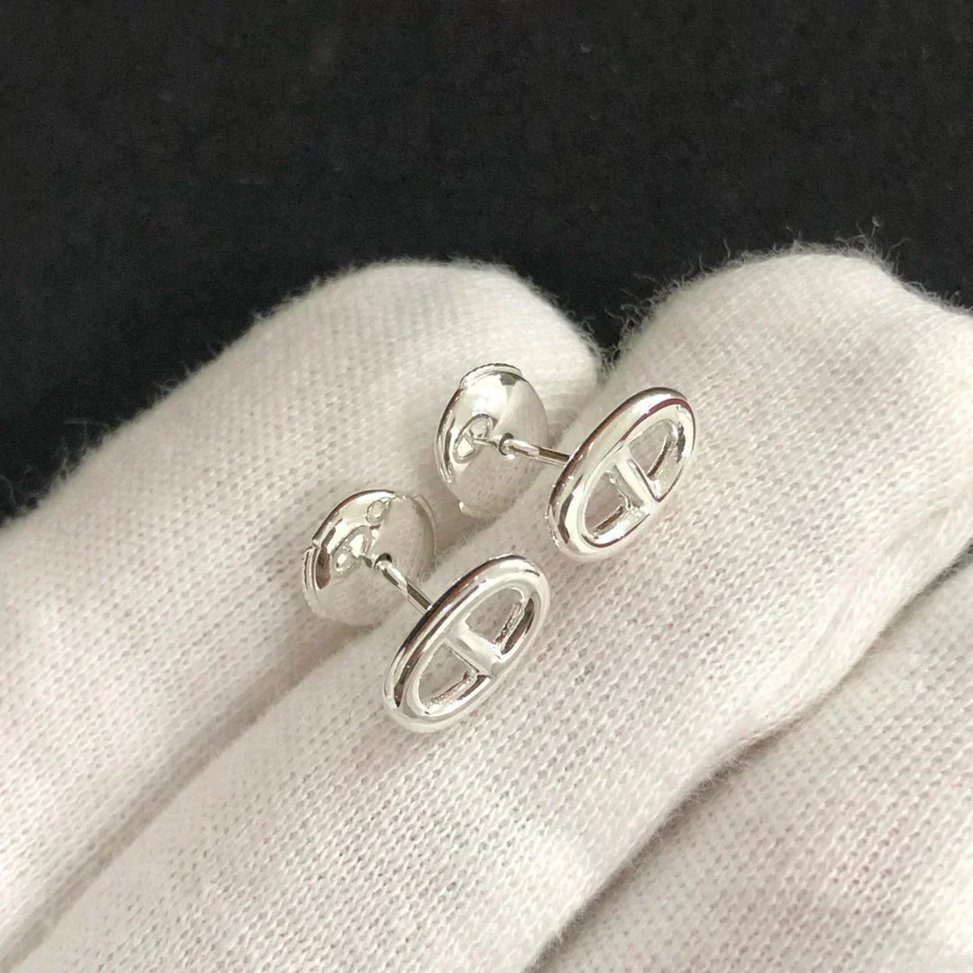 [AuraEcho]CHAINE SMALL EARRINGS GOLD AND SILVER