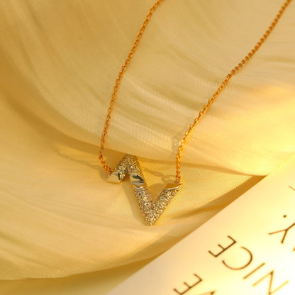 [AuraEcho]VOLT SILVER DIAMOND PEDANT NECKLACE