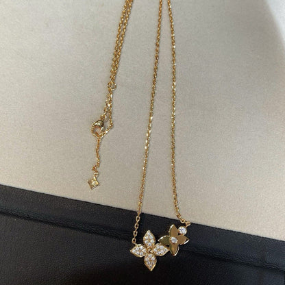 [AuraEcho]STAR BLOSSOM NECKLACE PINK GOLD DIAMONDS