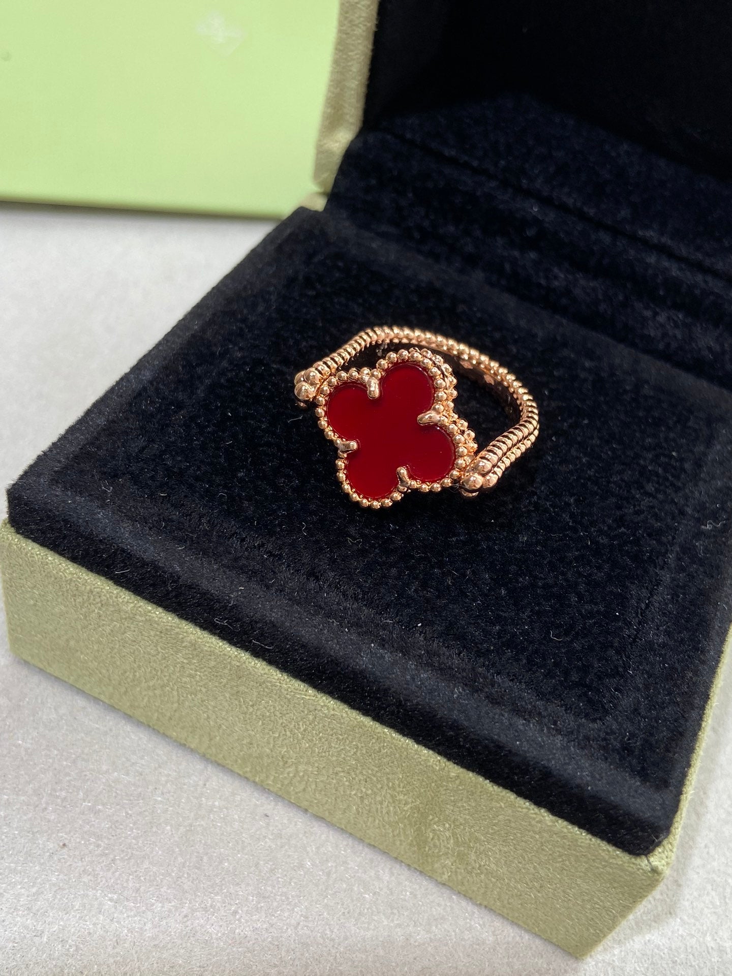 [AuraEcho]CLOVER RIVERSIBLE ROSE GOLD RING