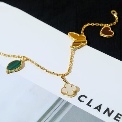 [AuraEcho]LUCKY SPRING 5 MOTIF GOLD BRACELET