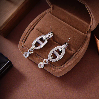 [AuraEcho]HM CHAINE DIAMOND EARRINGS