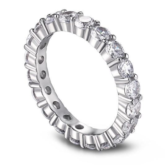 [AuraEcho]Sparkling Round Cut Tennis Ring