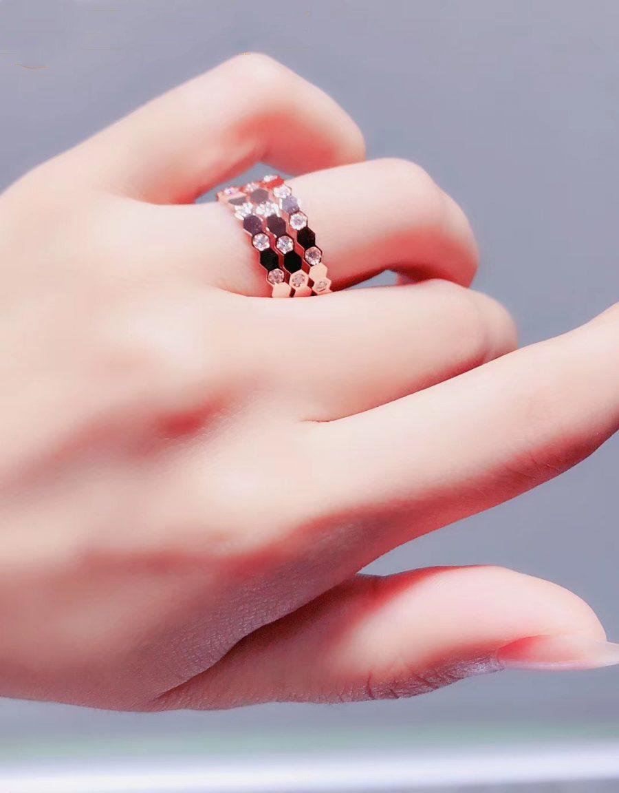 [AuraEcho]BEE LOVE RING PINK GOLD DIAMOND