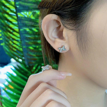 [AuraEcho]JEUX DE SILVER DIAMOND EARRINGS