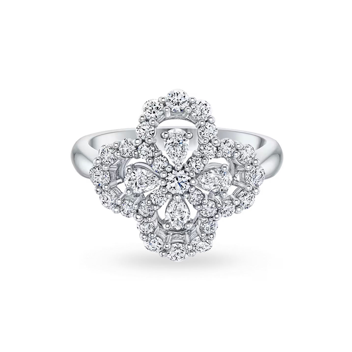 [AuraEcho]LOOP RING FULL MOTIF DIAMOND 16MM SILVE