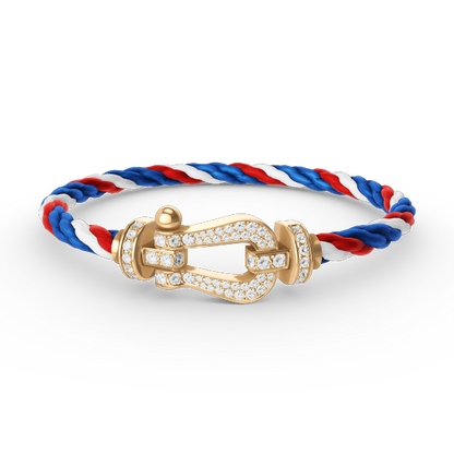 [AuraEcho]FORCE LARGE HORSESHOE FULL DIAMOND BRACELET GOLD