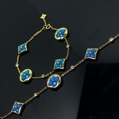 [AuraEcho]STAR AND SUN 4 MOTIF BLUE BRACELET